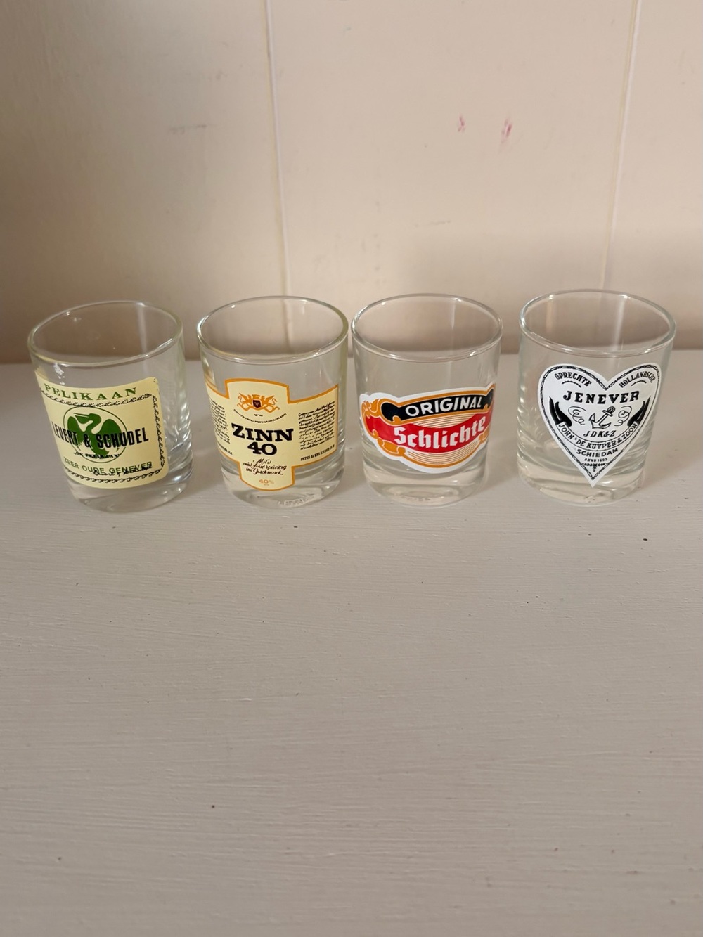 4 Glass Shot Cups from Europe